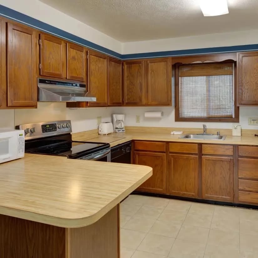 Chalet High Resort kitchen with appliances